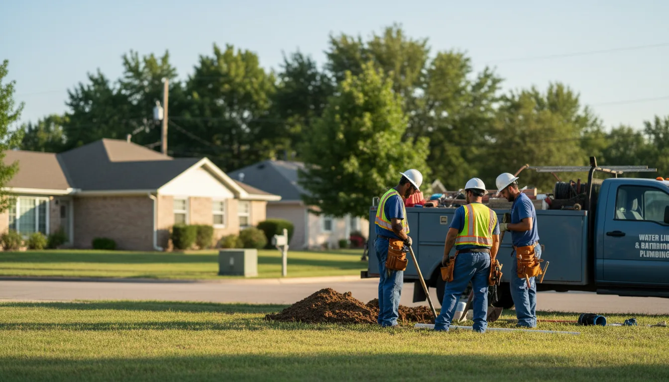 Residential water line and bathroom plumbing service in Brook Park, MN